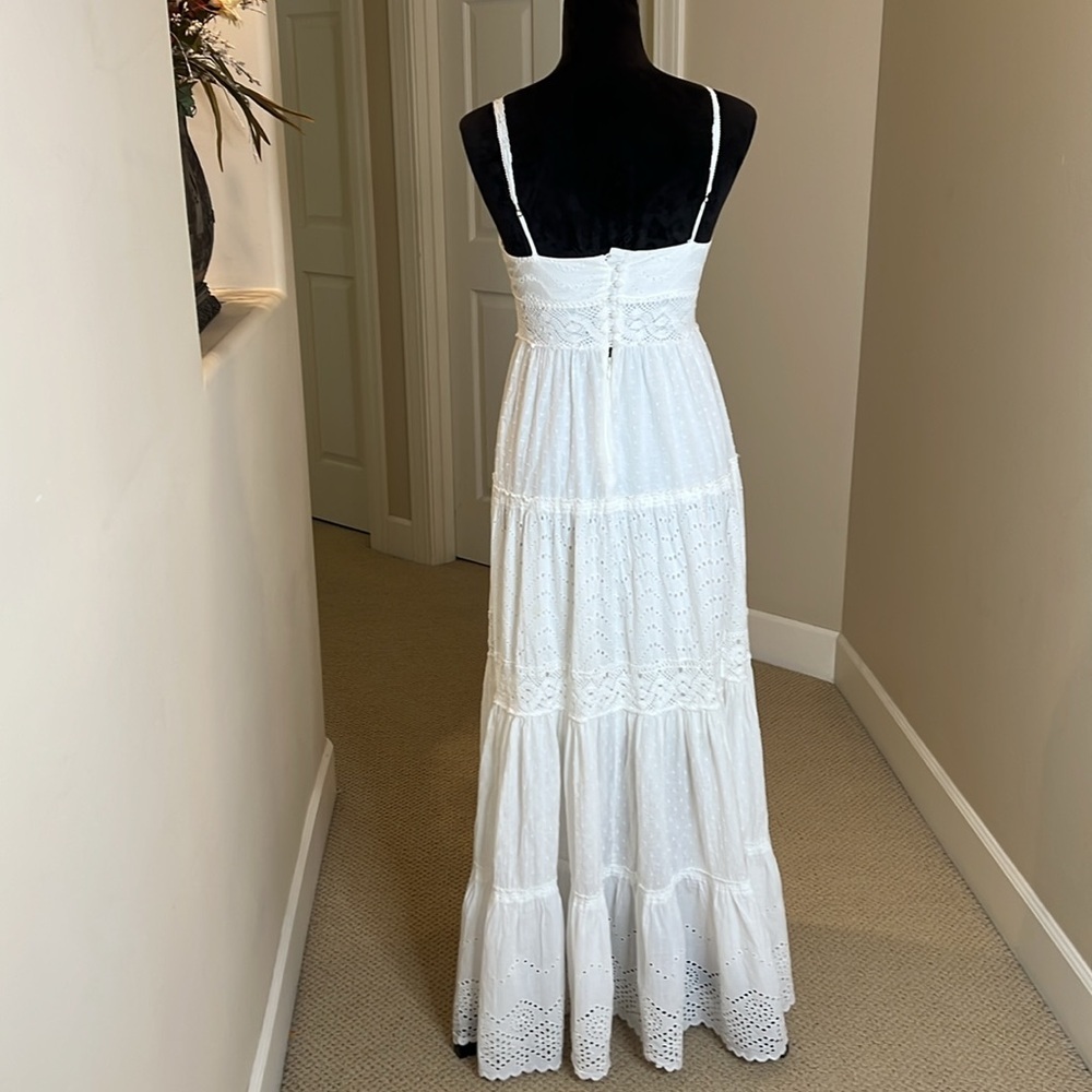BCBGMAXAZRIA White Eyelet Boho Maxi Dress - Picture 6 of 13